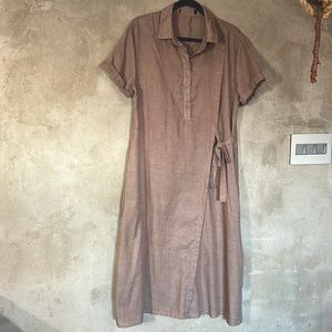Button down dress with side knot
